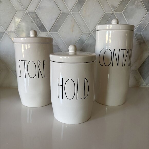 Rae Dunn Other - Rae Dunn Contain Store Hold Containers with Lids Set of Three 3 Brand New